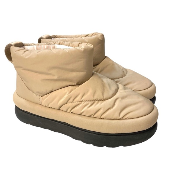 UGG Shoes - UGG Classic Maxi Mini Padded Puffer Ankle Boots Wool Lined Natural